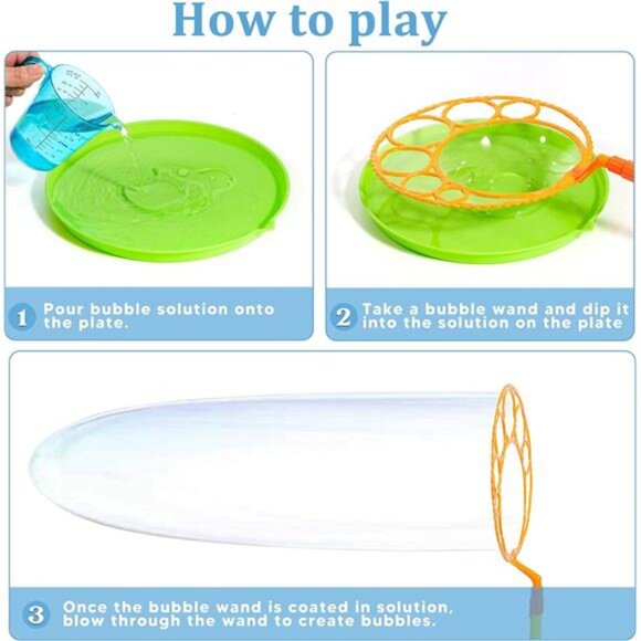 JOYIN Big Bubble Wands Set with with Tray, 21" Giant Bubble Wands Bulk for - Picture 4 of 8